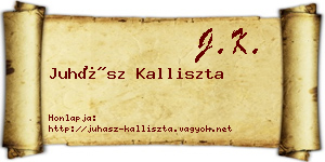 Juhász Kalliszta névjegykártya