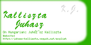 kalliszta juhasz business card